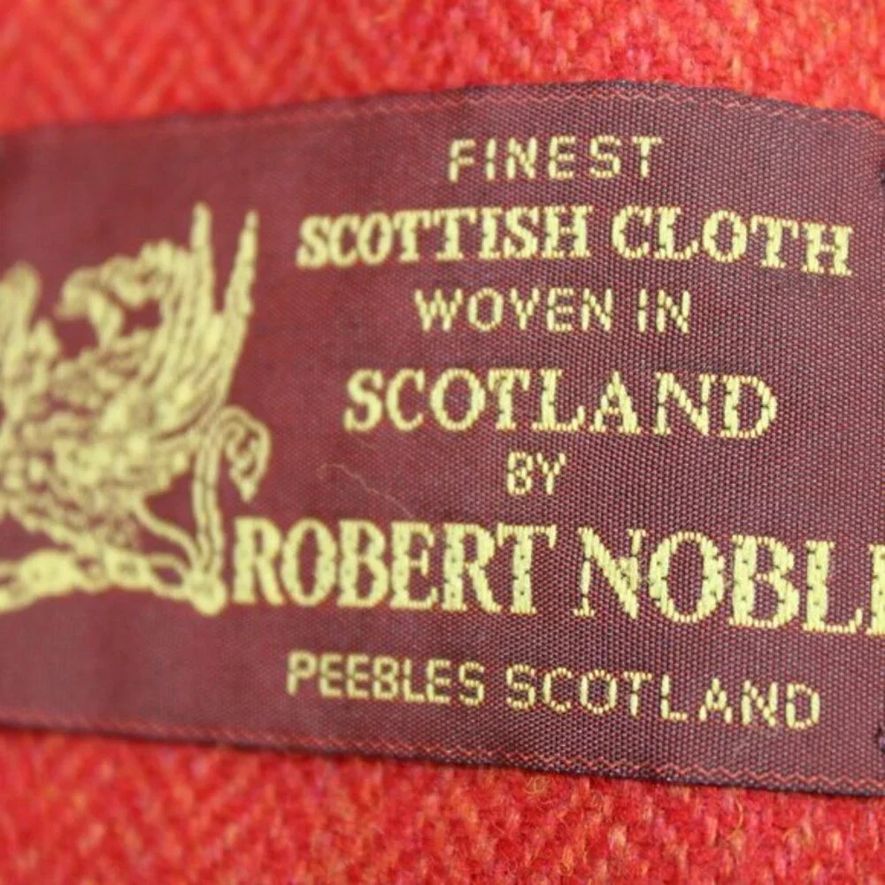 J. Crew Robert Noble Red Brick Vintage Wool Herringbone Tailored Shield Detail - Picture 15 of 16